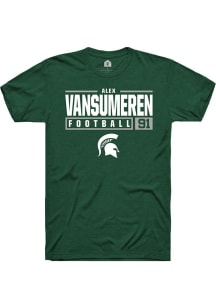 Alex Vansumeren Green Michigan State Spartans NIL Stacked Box Short Sleeve T Shirt