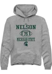 Ben Nelson Rally Mens Graphite Michigan State Spartans NIL Sport Icon Hooded Sweatshirt