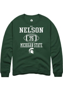 Ben Nelson Rally Mens Green Michigan State Spartans NIL Sport Icon Crew Sweatshirt