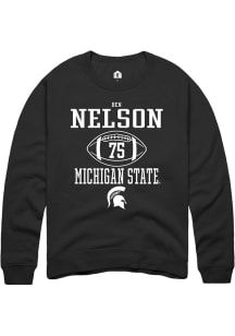 Ben Nelson Rally Mens Black Michigan State Spartans NIL Sport Icon Crew Sweatshirt