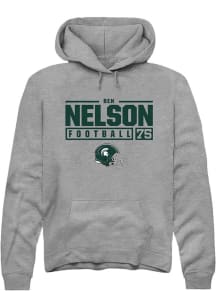 Ben Nelson Rally Mens Graphite Michigan State Spartans NIL Stacked Box Hooded Sweatshirt