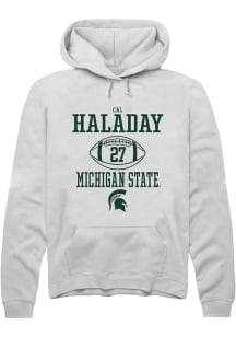 Cal Haladay  Rally Michigan State Spartans Mens White NIL Sport Icon Long Sleeve Hoodie