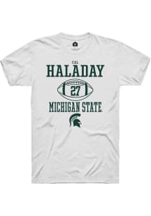 Cal Haladay  Michigan State Spartans White Rally NIL Sport Icon Short Sleeve T Shirt
