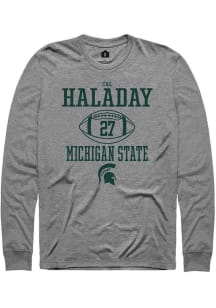 Cal Haladay  Michigan State Spartans Grey Rally NIL Sport Icon Long Sleeve T Shirt