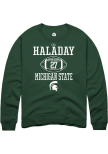 Cal Haladay  Rally Michigan State Spartans Mens Green NIL Sport Icon Long Sleeve Crew Sweatshirt