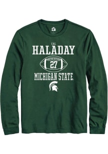 Cal Haladay  Michigan State Spartans Green Rally NIL Sport Icon Long Sleeve T Shirt
