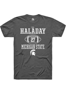Cal Haladay  Michigan State Spartans Dark Grey Rally NIL Sport Icon Short Sleeve T Shirt