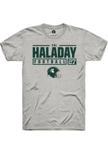 Cal Haladay  Michigan State Spartans Ash Rally NIL Stacked Box Short Sleeve T Shirt