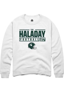 Cal Haladay  Rally Michigan State Spartans Mens White NIL Stacked Box Long Sleeve Crew Sweatshir..
