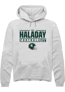 Cal Haladay  Rally Michigan State Spartans Mens White NIL Stacked Box Long Sleeve Hoodie