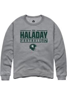 Cal Haladay  Rally Michigan State Spartans Mens Grey NIL Stacked Box Long Sleeve Crew Sweatshirt