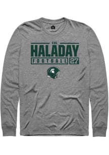 Cal Haladay  Michigan State Spartans Grey Rally NIL Stacked Box Long Sleeve T Shirt