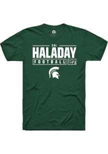 Cal Haladay  Michigan State Spartans Green Rally NIL Stacked Box Short Sleeve T Shirt