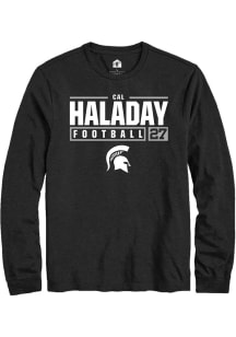 Cal Haladay  Michigan State Spartans Black Rally NIL Stacked Box Long Sleeve T Shirt
