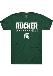 Chance Rucker Green Michigan State Spartans NIL Stacked Box Short Sleeve T Shirt