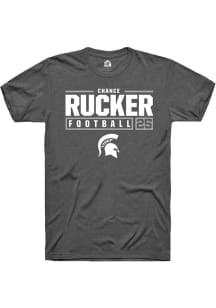 Chance Rucker Dark Grey Michigan State Spartans NIL Stacked Box Short Sleeve T Shirt