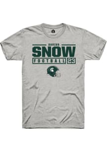 Darius Snow Ash Michigan State Spartans NIL Stacked Box Design Short Sleeve T Shirt
