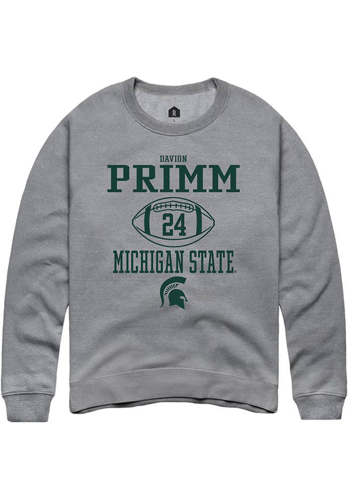 Primm Davion Spartans Sport Icon Michigan Grey - Sweatshirt State NIL