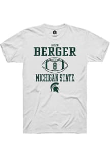 Jalen Berger  Michigan State Spartans White Rally NIL Sport Icon Short Sleeve T Shirt