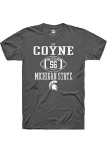 Jay Coyne Dark Grey Michigan State Spartans NIL Sport Icon Design Short Sleeve T Shirt