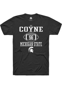 Jay Coyne Black Michigan State Spartans NIL Sport Icon Design Short Sleeve T Shirt