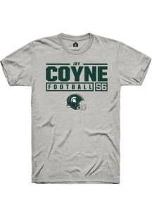 Jay Coyne Ash Michigan State Spartans NIL Stacked Box Design Short Sleeve T Shirt
