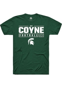 Jay Coyne Green Michigan State Spartans NIL Stacked Box Design Short Sleeve T Shirt