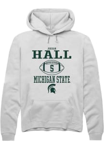 Jordan Hall  Rally Michigan State Spartans Mens White NIL Sport Icon Long Sleeve Hoodie