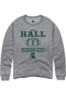 Jordan Hall  Rally Michigan State Spartans Mens Graphite NIL Sport Icon Long Sleeve Crew Sweatsh..