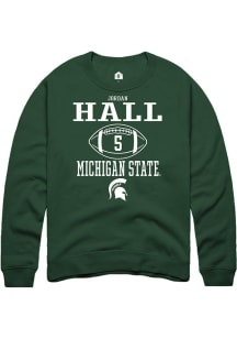 Jordan Hall  Rally Michigan State Spartans Mens Green NIL Sport Icon Long Sleeve Crew Sweatshirt