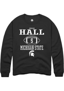 Jordan Hall  Rally Michigan State Spartans Mens Black NIL Sport Icon Long Sleeve Crew Sweatshirt