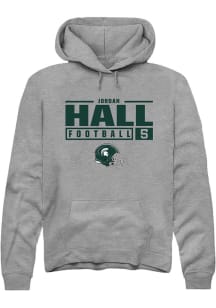 Jordan Hall  Rally Michigan State Spartans Mens Graphite NIL Stacked Box Long Sleeve Hoodie