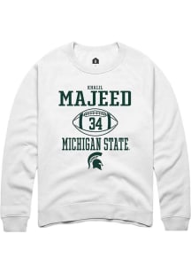 Khalil Majeed Rally Mens White Michigan State Spartans NIL Sport Icon Crew Sweatshirt