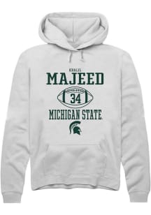 Khalil Majeed Rally Mens White Michigan State Spartans NIL Sport Icon Hooded Sweatshirt