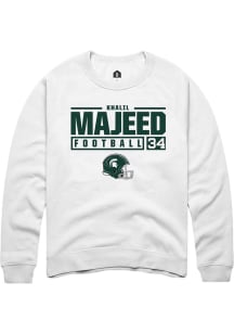 Khalil Majeed Rally Mens White Michigan State Spartans NIL Stacked Box Crew Sweatshirt