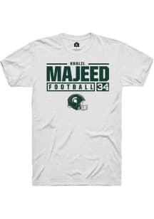 Khalil Majeed White Michigan State Spartans NIL Stacked Box Short Sleeve T Shirt