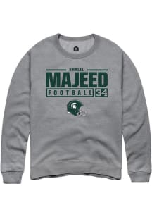 Khalil Majeed Rally Mens Graphite Michigan State Spartans NIL Stacked Box Crew Sweatshirt