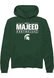 Khalil Majeed Rally Mens Green Michigan State Spartans NIL Stacked Box Hooded Sweatshirt