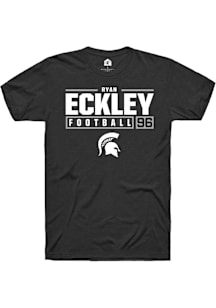 Ryan Eckley  Michigan State Spartans Black Rally NIL Stacked Box Short Sleeve T Shirt