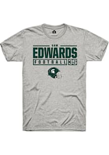 Samuel Edwards  Michigan State Spartans Ash Rally NIL Stacked Box Short Sleeve T Shirt
