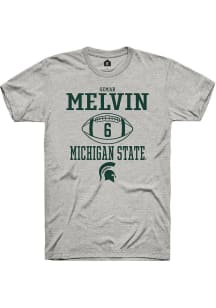 Semar Melvin  Michigan State Spartans Ash Rally NIL Sport Icon Short Sleeve T Shirt
