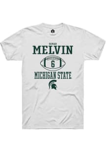 Semar Melvin  Michigan State Spartans White Rally NIL Sport Icon Short Sleeve T Shirt