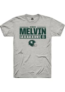 Semar Melvin  Michigan State Spartans Ash Rally NIL Stacked Box Short Sleeve T Shirt
