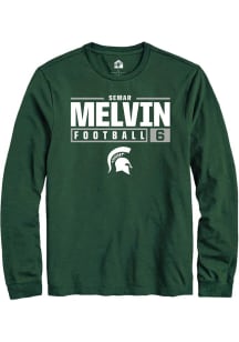 Semar Melvin  Michigan State Spartans Green Rally NIL Stacked Box Long Sleeve T Shirt