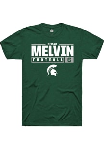 Semar Melvin  Michigan State Spartans Green Rally NIL Stacked Box Short Sleeve T Shirt