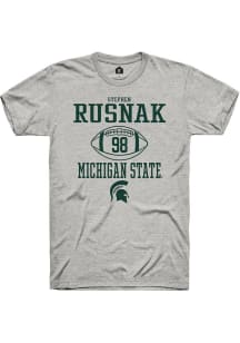 Stephen Rusnak  Michigan State Spartans Ash Rally NIL Sport Icon Short Sleeve T Shirt