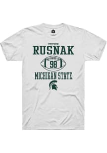 Stephen Rusnak  Michigan State Spartans White Rally NIL Sport Icon Short Sleeve T Shirt