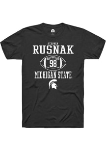 Stephen Rusnak  Michigan State Spartans Black Rally NIL Sport Icon Short Sleeve T Shirt