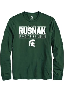 Stephen Rusnak  Michigan State Spartans Green Rally NIL Stacked Box Long Sleeve T Shirt