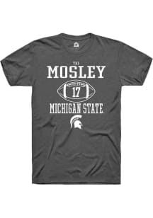Tre Mosley  Michigan State Spartans Dark Grey Rally NIL Sport Icon Short Sleeve T Shirt
